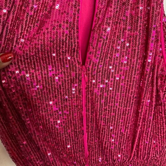 Eliza J Sequin Mock Neck Cocktail Dress - Picture 4 of 8